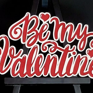 Be My Valentine title for card or scrapbook layout die cut embellishment