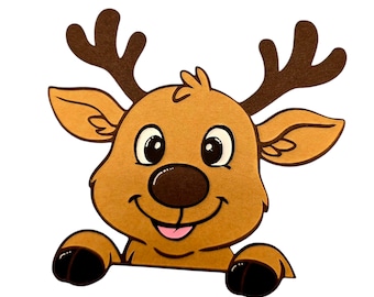 Peeking Reindeer paper piece die cut