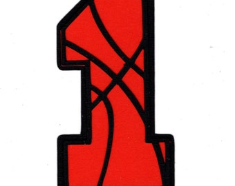 Basketball numbers for scrapbooking layout paper piece die cut