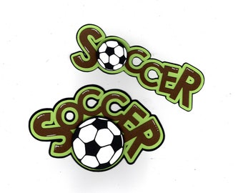 Soccer Title die cut paper piece embellishment for scrapbook layout