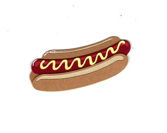 Hotdog paper piece, scrapbook ephemera