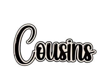 Cousin Title for Scrapbooking layout in Red, Blue or Black