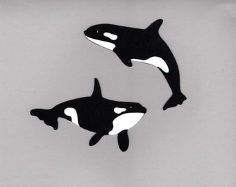 Orca Killer Whale paper piecing for scrapbook layout