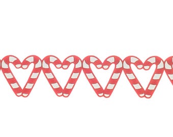 Candy Cane Heart Border for scrapbook layout die cut embellishment