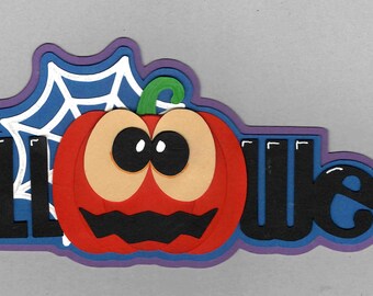 Halloween Title Paper Piece for card or scrapbook layout die cut embellishment
