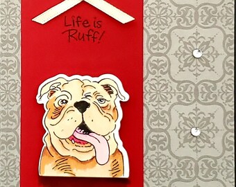 handmade greeting card with dog on the front