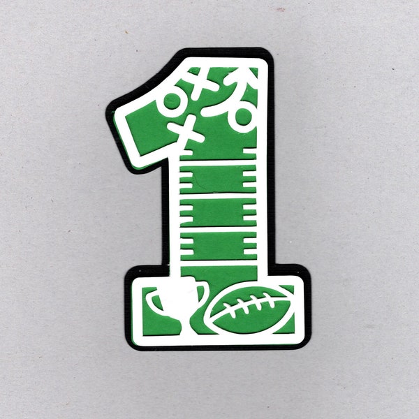 Football numbers for card or scrapbook layout die cut embellishment