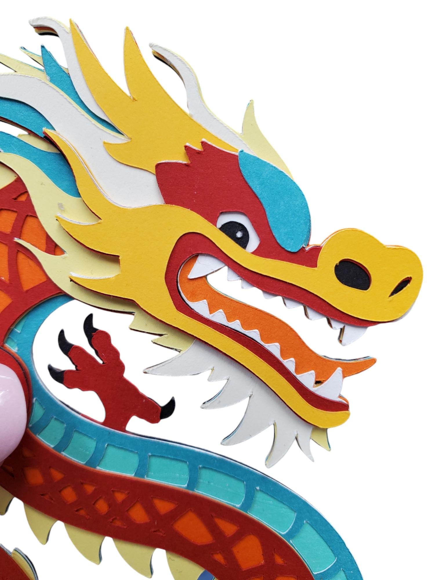 Chinese Dragon Die Cut Paper Piece - Etsy