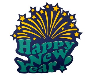 Happy New Year Starburst die cut