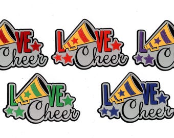 Love Cheerleading die cut embellishment for scrapbook or card