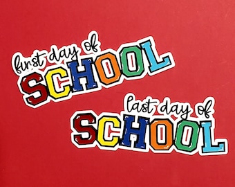 First and Last day of school titles for scrapbook layouts.