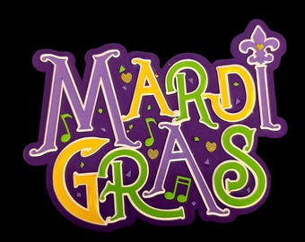 Mardi Gras die cut paper piece
