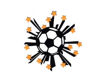 soccer ball starburst die cut paper piece for scrapbooking