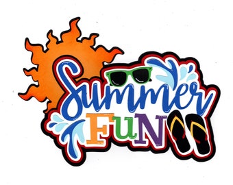 summer fun title for scrapbook die cut paper piecing embellishment