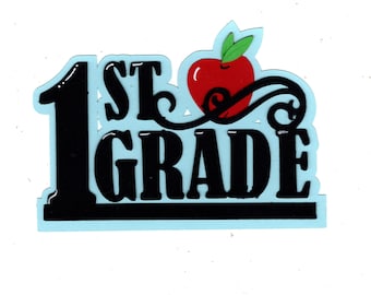 Grade Title paper piece embellishment for scrapbook layout