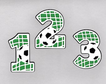 Soccer numbers die cut paper piecing scrapbook embellishment