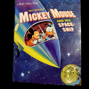 Altered Little Golden Book Mickey Mouse and His Space Ship junk journal