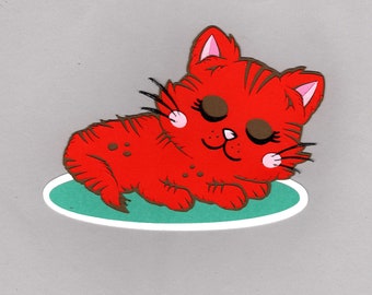 Sleeping Kitten Die Cut: Scrapbook Paper Piecing Embellishment