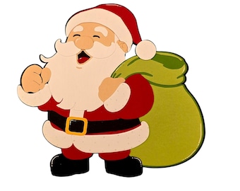 Santa with his toy bag die cut