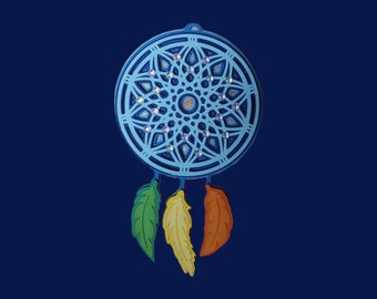 Dreamcatcher die cut paper piecing for scrapbook embellishment