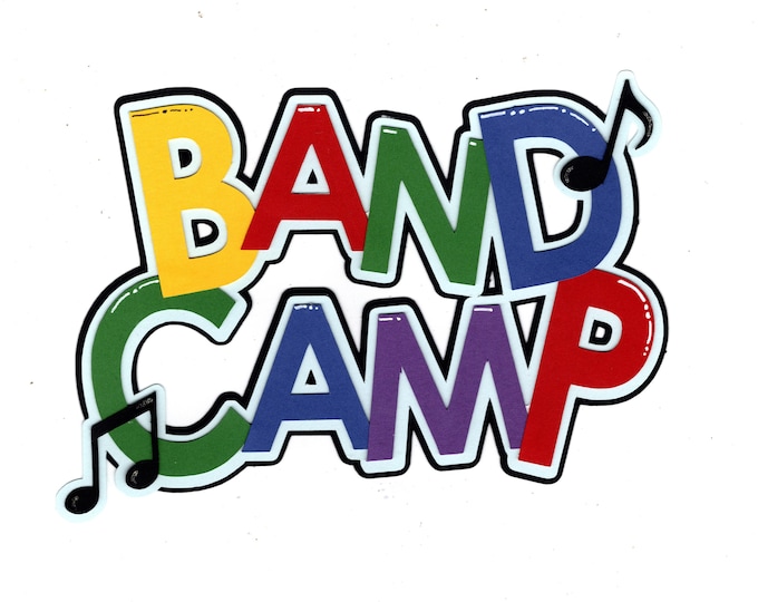 Featured listing image: Band Camp die cut paper piece for scrapbook
