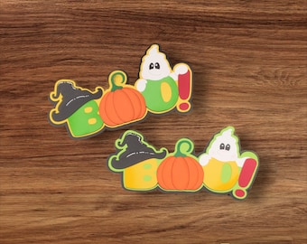 Halloween Boo Title Paper Piece for card or scrapbook layout die cut embellishment