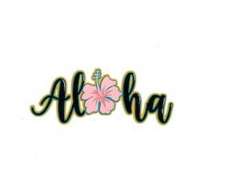 Aloha paper piece die cut embellishment for scrapbook layout