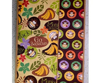 Monkey themed Spiral Notebook Folio - One of a Kind
