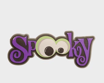 Spooky Halloween Die cut Title Scrapbooking Embellishment