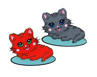 Handmade Kitten Die Cut: Scrapbook Embellishment