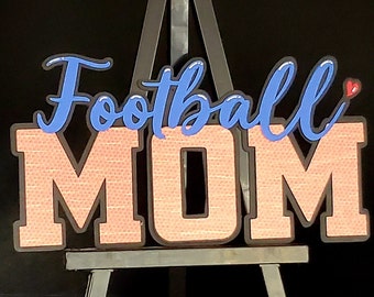 Football Mom Title for scrapbook or cards, die cut embellishment