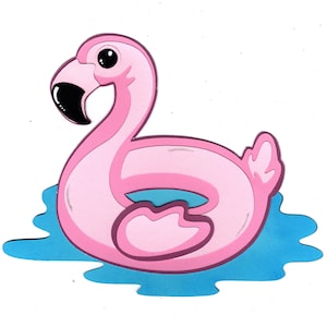 Flotteur de piscine flamant rose pour scrapbooking ou cartes, embellissement découpé à la forme