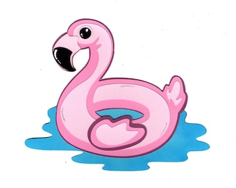 Flamingo Pool Float for scrapbook or cards, die cut embellishment