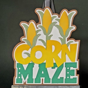 Corn Maze title for Scrapbook / Card Die Cut Embellishment Paper Piecing