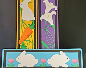 Easter Bookmark or large embellishment for Scrapbooking page, Paper Piecing die cut