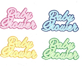 Baby Shower die cut paper piece embellishment for scrapbook layout
