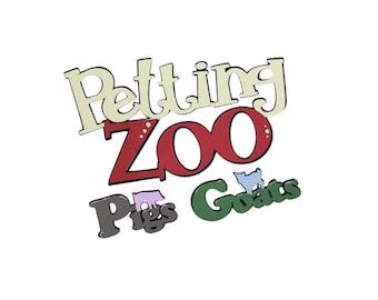 Petting Zoo, Pigs, and Goats Title die cut paper piece for scrapbooking