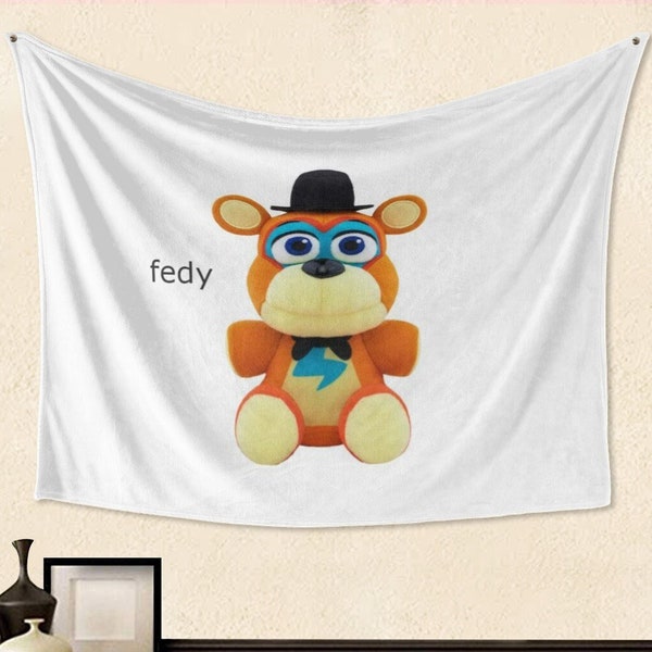 FNaF Freddy Tapestry Inspired Plush Meme for Bedroom, Security Breach Poster or FNaF, Tapestry, Blanket, Table Cloth, Indoor or Outdoor