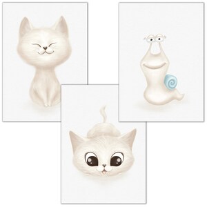 Poster children&#39;s room, 3 pictures for children&#39;s room and baby room decoration, children&#39;s pictures with animals for girls & boys, murals with premium