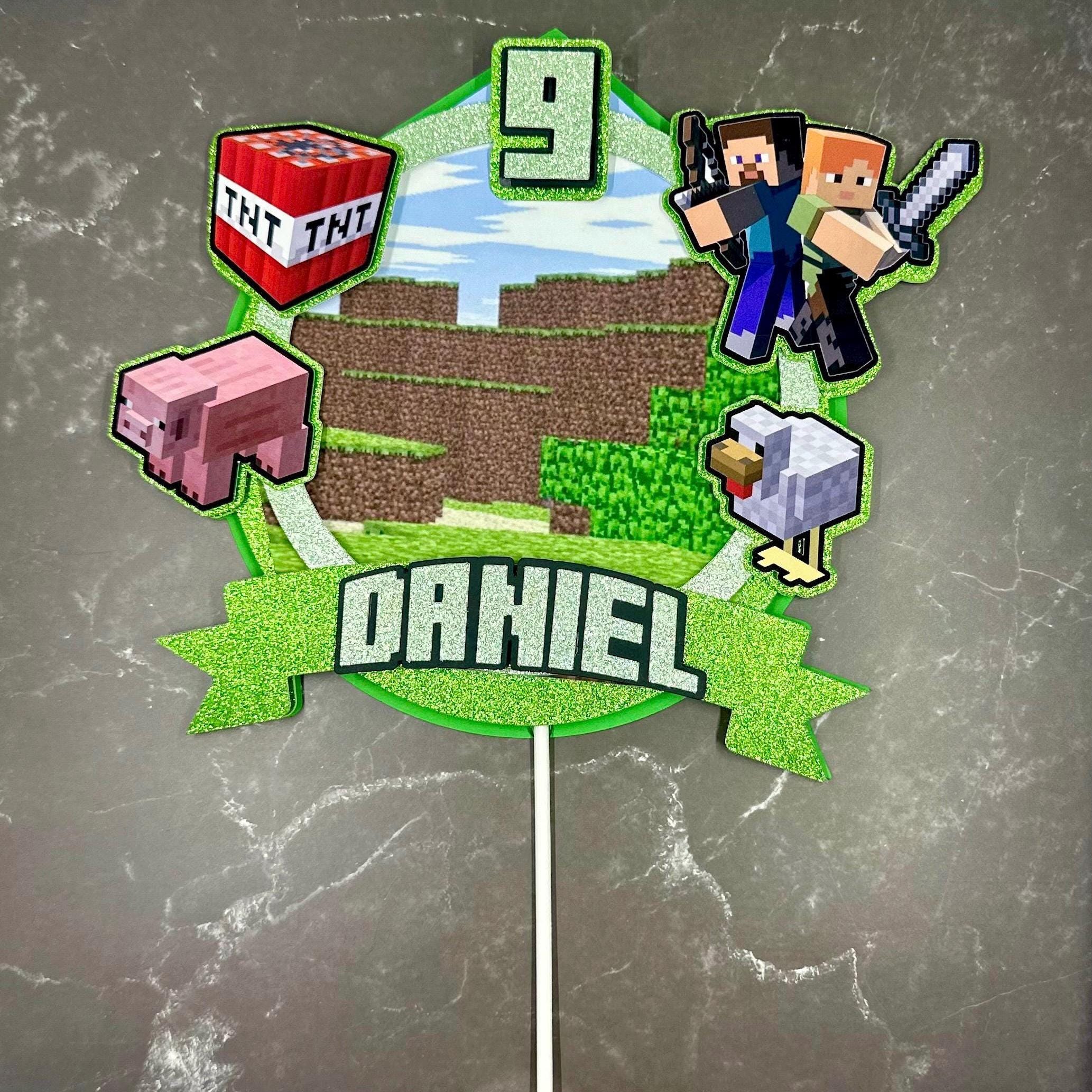 Custom Minecraft 3D Cake Topper