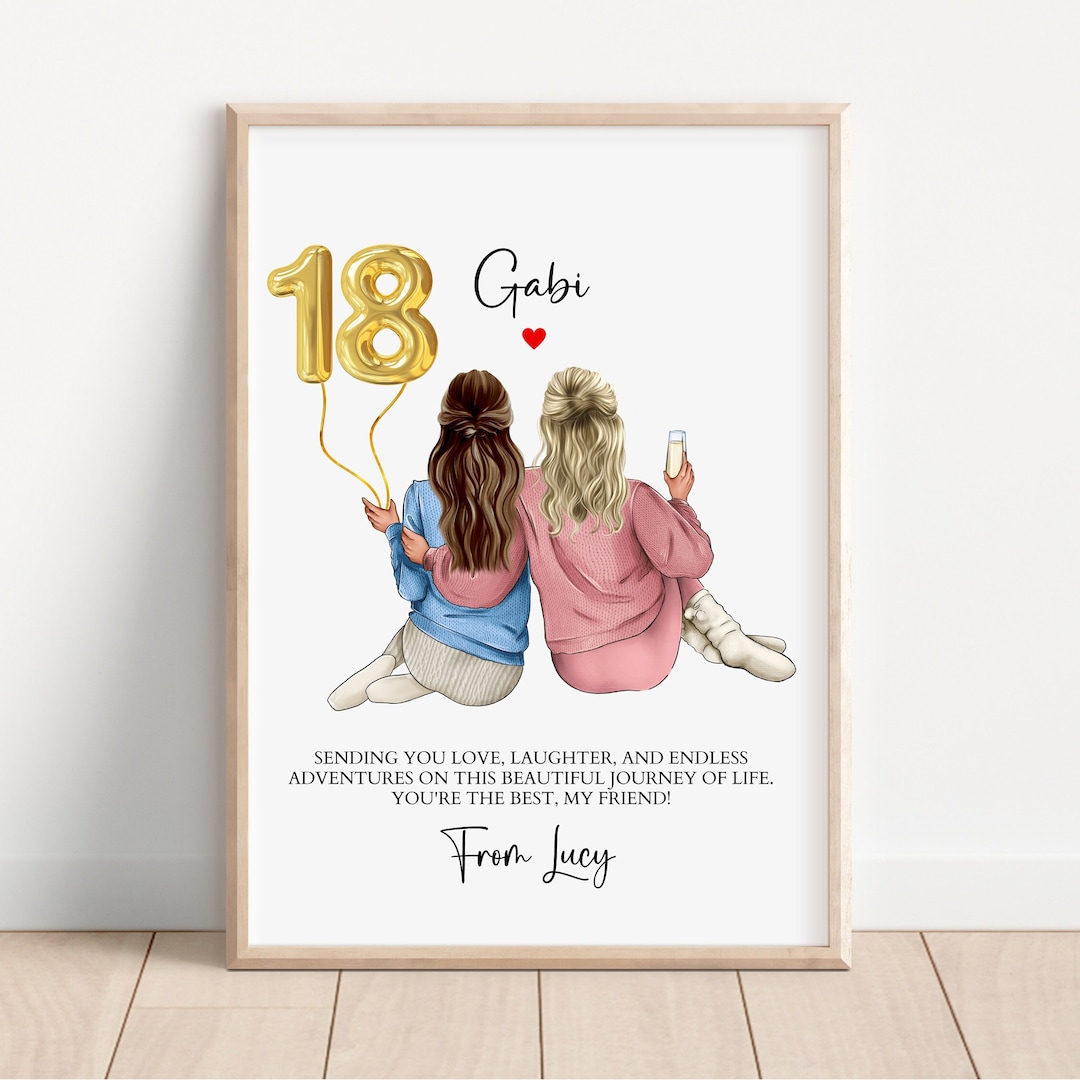 18. Geburtstagsgeschenk für den besten Freund Druck, Zitat Wandkunst