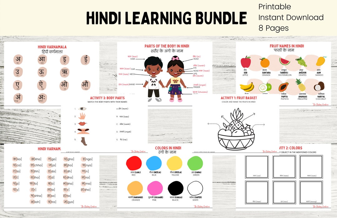 Learn Hindi Binder Printable Hindi Learning Binder Hindi for Etsy India