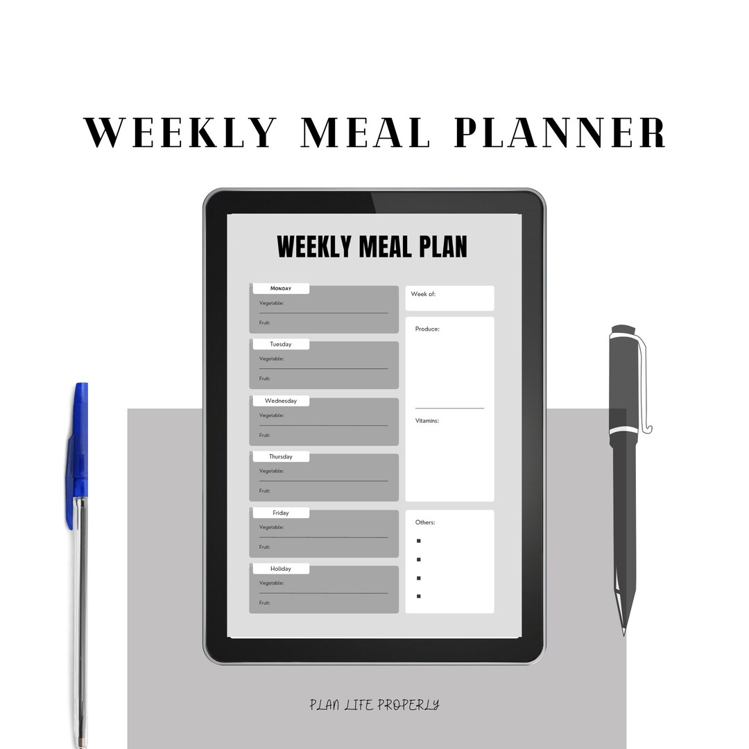 Weekly Meal Planner And Grocery List Weekly And Monthly Meal Plan 