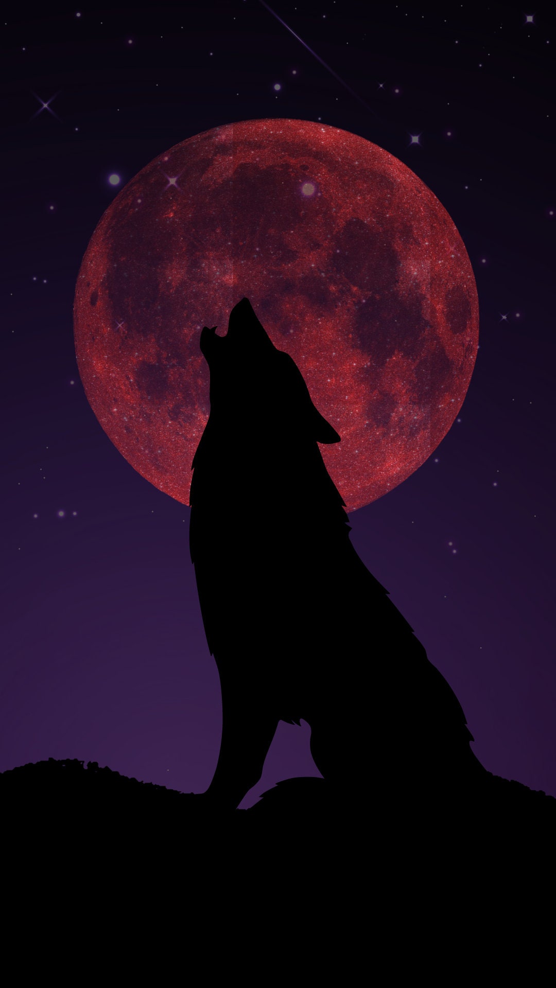 Howling Black Alpha Wolf Full Moon Midnight (Download Now) - Etsy