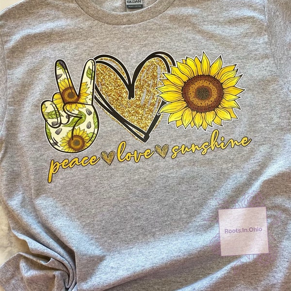 Sunflower Peace T Shirt Etsy