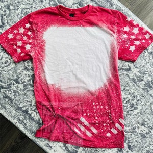 Wholesale - Blank bleached American flag shirt - patriotic shirt - bleached shirt - sublimation ready - blank bleached tshirt - 4th of July