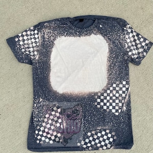 Wholesale bleached blank - checkered flag shirt - sublimation ready - sports shirt - racing - dirt track - moto - bleached shirt