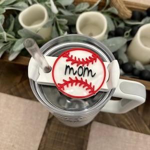 Stanley baseball name plate - H2.0 - tumbler name plate - baseball mom - acrylic name plate - quencher tag - sports mom - 40oz