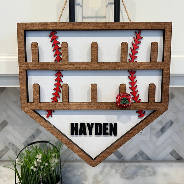 Baseball Ring Display - Softball Ring Display - Little League Ring Display - showcase - home plate display - ring holder