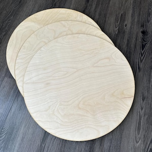 18" massief berkenhout BLANK rond - onafgewerkt rond hout - lasergesneden cirkels - deurhanger blanks 1/4"